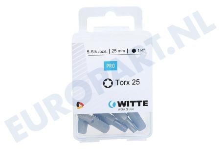 Witte 200102440 4295062 Bitjes 1/4 inch 25mm Torx T25, 5 stuks