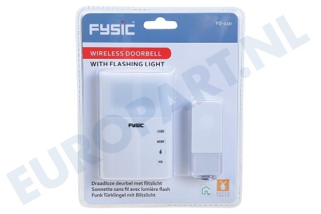 Fysic FD110 FD-110 Bel Draadloze deurbel met flits