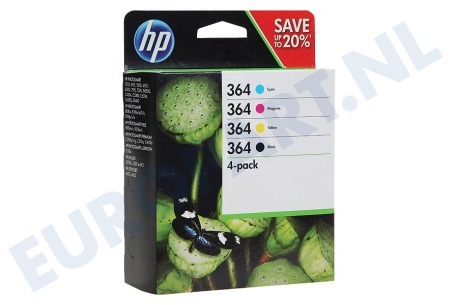 HP Hewlett-Packard HP-N9J73AE N9J73AE Inktcartridge No. 364 Combo 4-pack BK/C/M/Y
