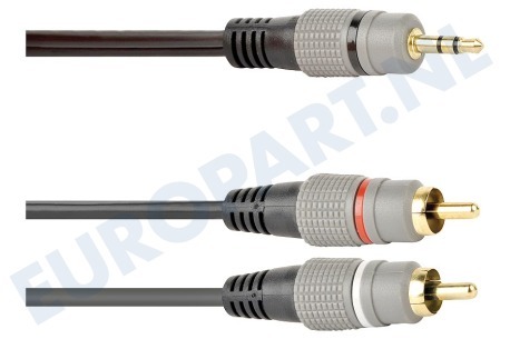 Easyfiks BMG212 Jack 3.5mm Stereo Male - 2x Tulp RCA Male, 2.5 Meter
