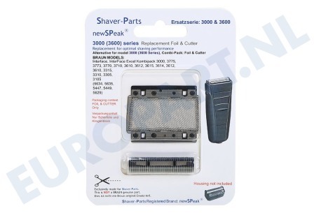 NewSPeak Scheerapparaat 81416556 Scheerblad 3000 & 3600 Folie met mes, zonder behuizing