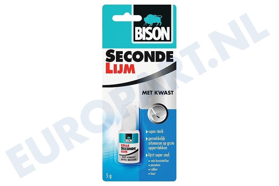 Bison 1490276 Lijm Secondelijm (flacon + kwastje)