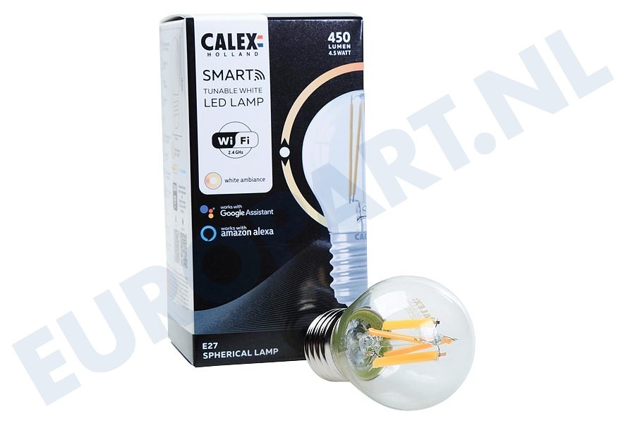 Calex 429020 Smart LED Filament Clear Kogellamp P45 E27 Dimbaar