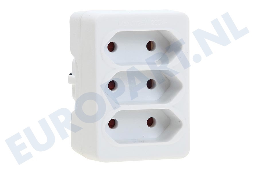 Elektra 5440360 Stekker 1700W 3x max 2.5A/250V wit