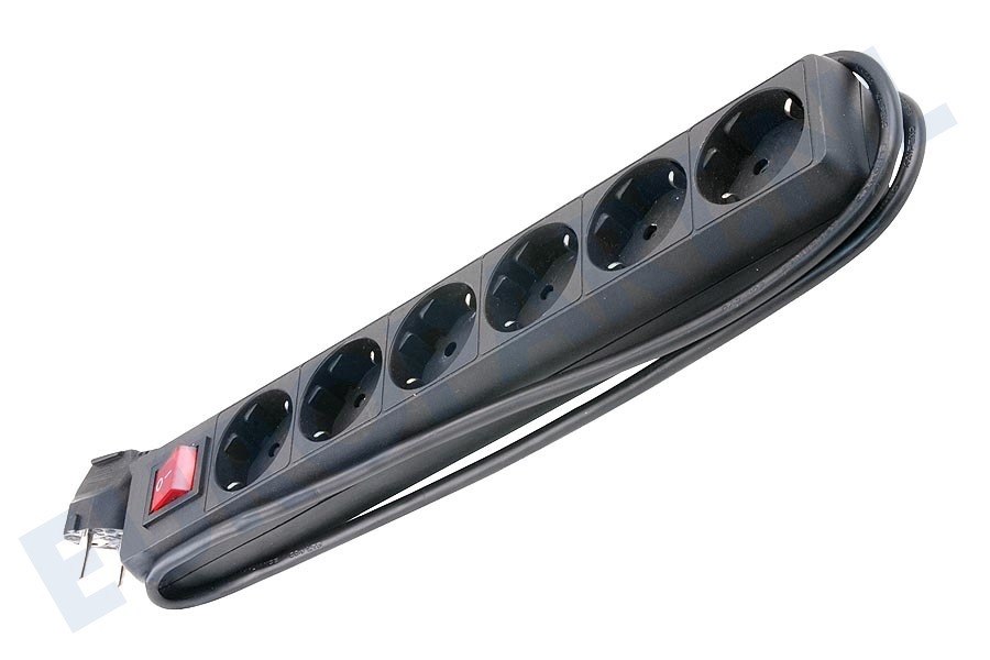 Elektra 5520211 Tafelcontactdoos 3x1mm2 2300W 10A RA zwart 1,5M