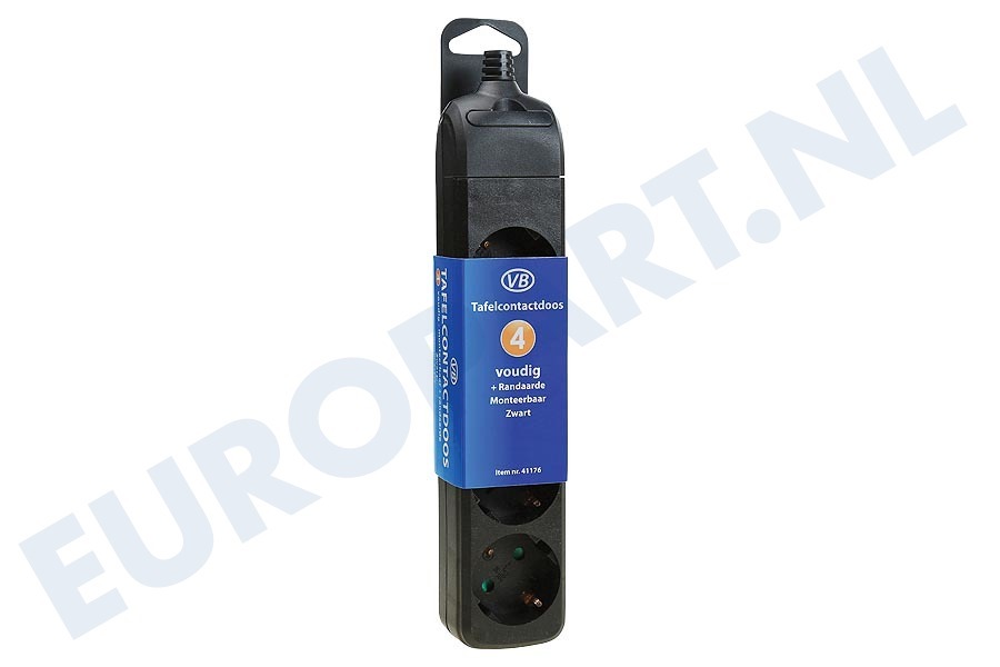 Elektra 41176 Tafelcontactdoos 4V Zwart Monteerbaar