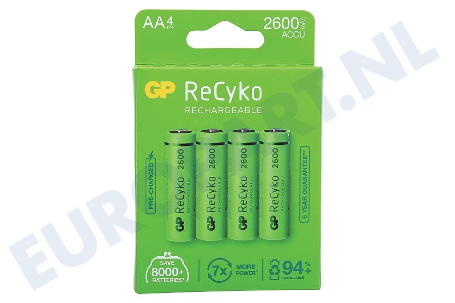 GP 120270AAHCE-C4 LR6 ReCyko+ AA 2600 - 4 oplaadbare batterijen