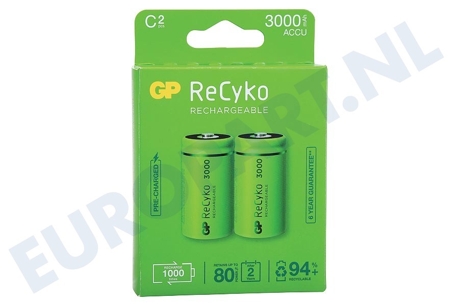 GP 120300CHCB-C2 LR14 ReCyko+ C 3000 - 2 oplaadbare batterijen