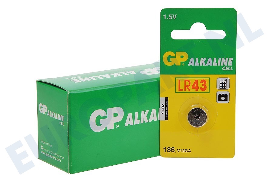 GP 050186C1 LR43 Batterij knoopcel alkaline 1,5V