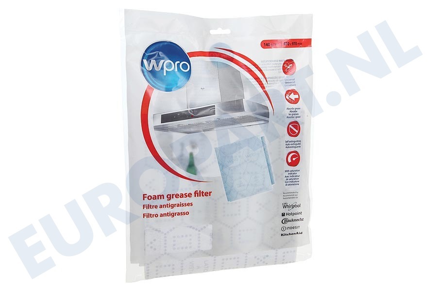 Whirlpool Afzuigkap 484000008526 UGF015 WPRO Universeel Filter met Verzadigingsindicator
