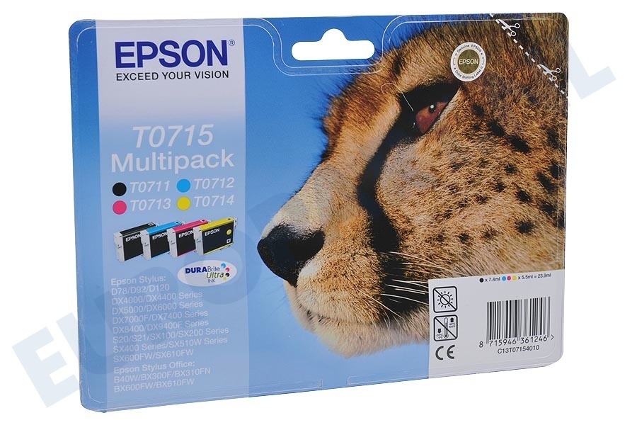 Epson Epson printer 2666327 Inktcartridge T0715 Multipack BK/C/M/Y