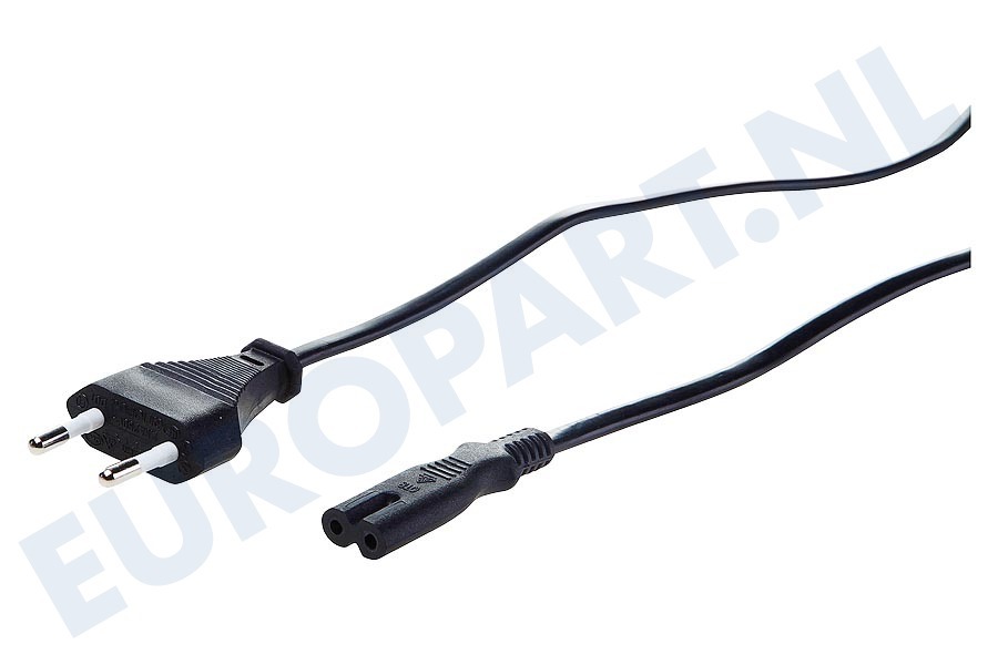 Universeel BME702 Netvoedingskabel C7, 230V, 5 Amp, 2x0.75mm2, 2.5 Meter