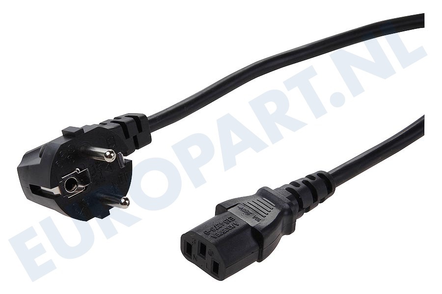Universeel BME718 Netvoedingskabel C13, 230V, 10 Amp, 3x0.75mm2, 5.0 Meter