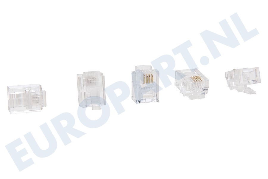 Easyfiks BME811 Telefoon Stekker Modulair RJ11 6p4c, 5 Stuks