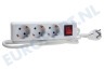 Easyfiks Tafelcontactdoos 3x1,5mm2 3500W RA wit 1,5M + schakelaar