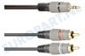 Universeel BMG212 Jack 3.5mm Stereo Male - 2x Tulp RCA Male, 2.5 Meter