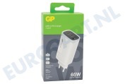 GP  150GPACEGM3A000 GM3A Triple Ports GaN 65W Charger geschikt voor o.a. Power Delivery en Quick Charge 4+