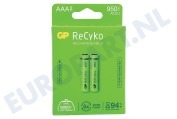GP  120100AAAHCE-C2 LR03 ReCyko+ AAA 950 - 2 oplaadbare batterijen geschikt voor o.a. 950mAh NiMH