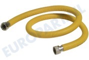 Universeel 404712 Fornuis Gasslang RVS gasslang alleen voor inbouw apparatuur geschikt voor o.a. 120cm geel met koppelingen