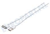 Duracell USB5011W USB kabel Apple 30-pin Dock connector 100cm Wit geschikt voor o.a. Universeel Apple 30-pin Dock connector