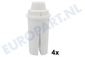Bosch 205386 Waterkan Waterfilter Filterpatroon, 4 stuks geschikt voor o.a. Brita, Laica, Kenwood, Hoover
