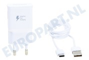 Samsung EP-TA20EWECGWW EP-TA20 Samsung USB-C  Oplader 1m Wit geschikt voor o.a. Wit, USB-C