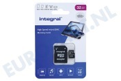 Integral  INMSDH32G-100V10 V10 High Speed microSDHC Card 32GB geschikt voor o.a. Micro SDHC card 32GB 100MB/s