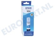 Epson Epson printer C13T00P240 Epson 104 Cyan geschikt voor o.a. Epson Ecotank ET-Serie 4700, 2720, 2710, 2721, 2711