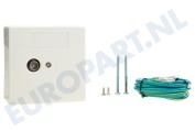 Braun Telecom A160010 BTV 1 IEC-NL-SET (Ziggo)  Wandcontactdoos Signaal overnamepunt opbouw (SOP) geschikt voor o.a. CAI huisinstallatie