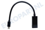 Universeel  Mini Displayport naar HDMI Adapterkabel 20cm geschikt voor o.a. 0.2 Meter, zwart