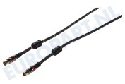 Masterfiks BMM506  Antenne Kabel Coax, IEC Male en Female, 1.5 Meter, recht geschikt voor o.a. 1.5 Meter, Viervoudig afgeschermd, 9.5mm met filters, re